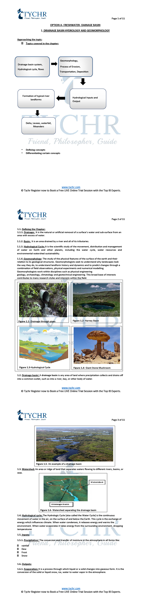 IB Geography | Drainage Basin Hydrology And Geomorphology Notes | TYCHR