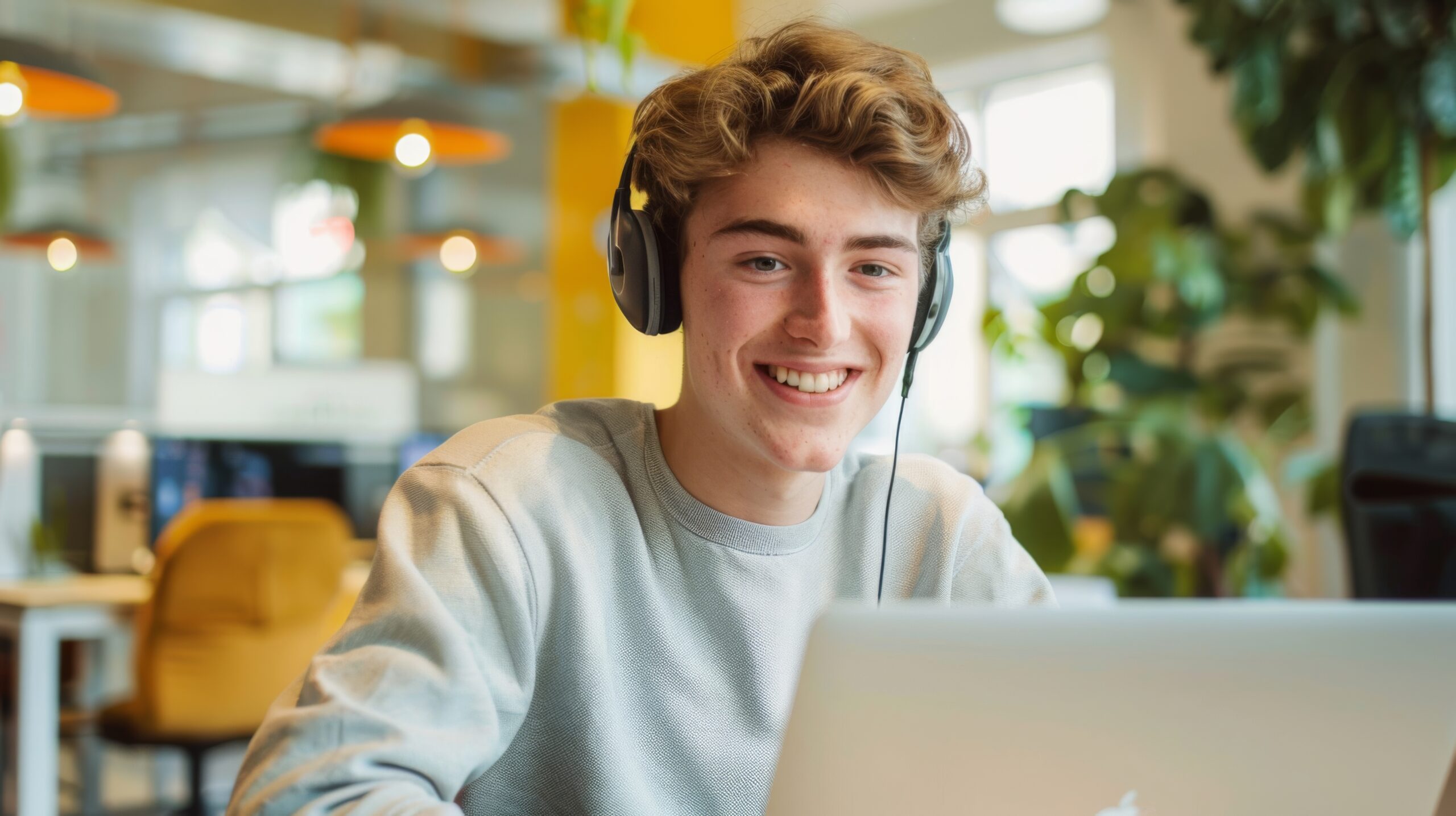Laptop workspace for internship learning