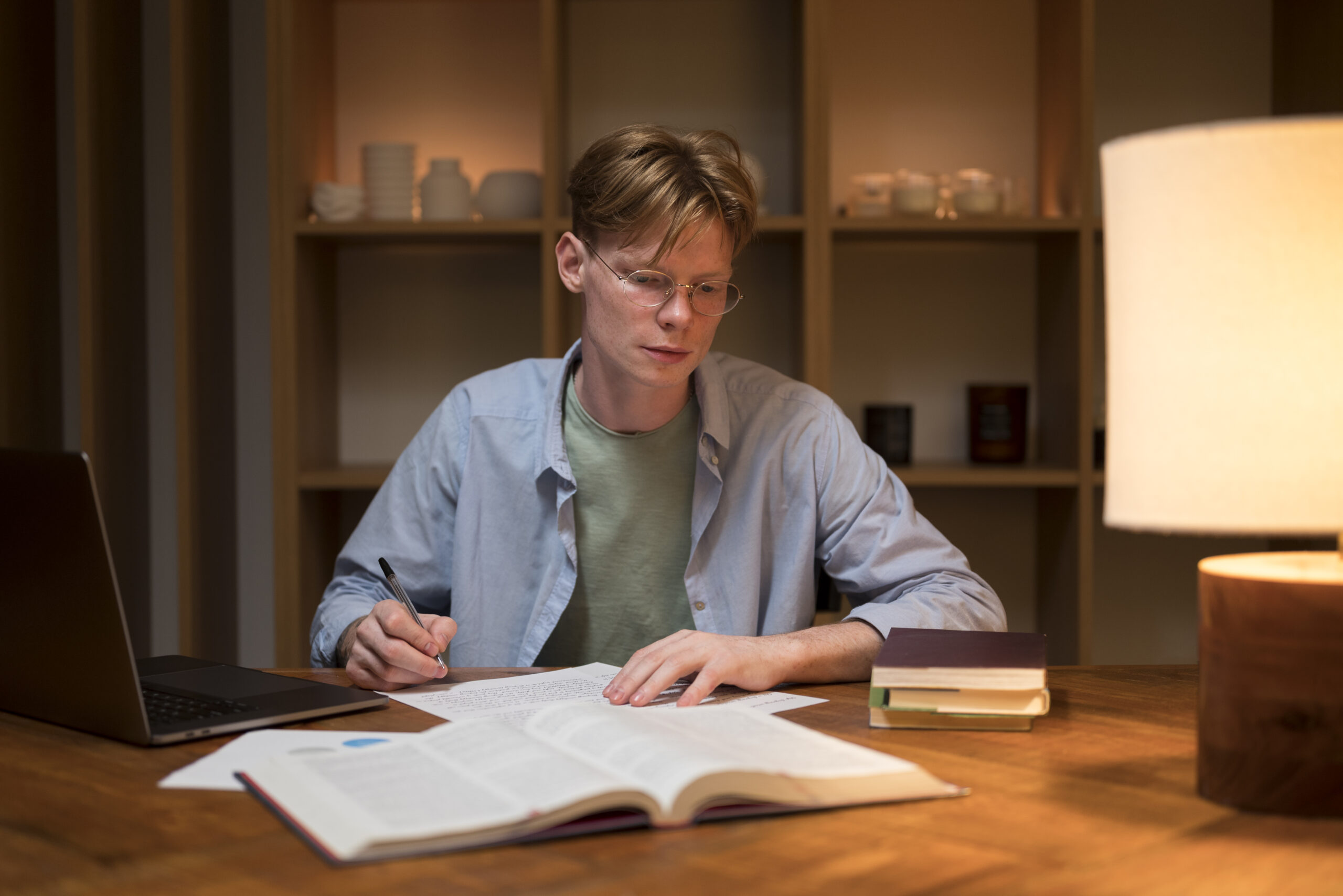 IGCSE student studying online