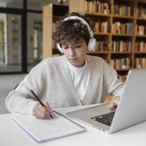 young-student-learning-library